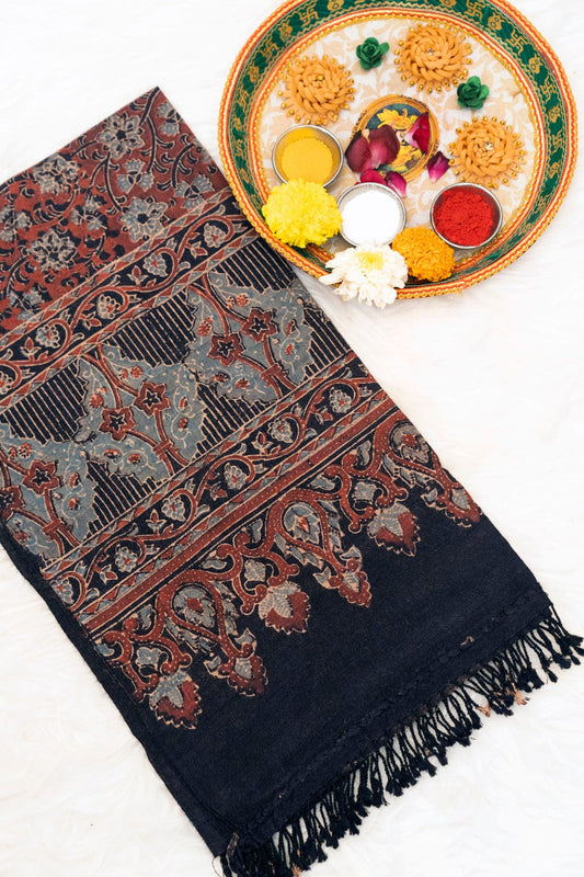 Ajrak Shahi Gul | Handwoven Stole