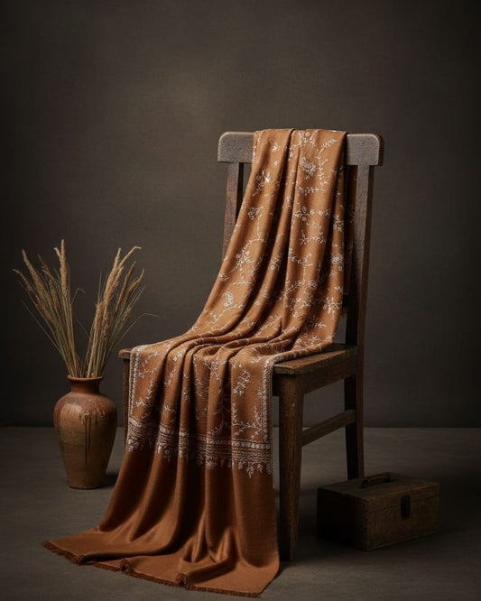 Zameen-E-Zar Golden Weave Pashmina Shawl