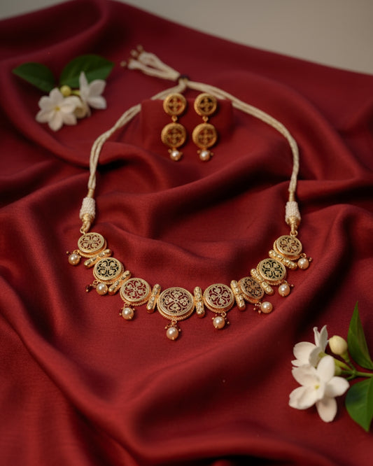 Heritage Thewa Choker Set – Rajwadi Elegance Jewellry