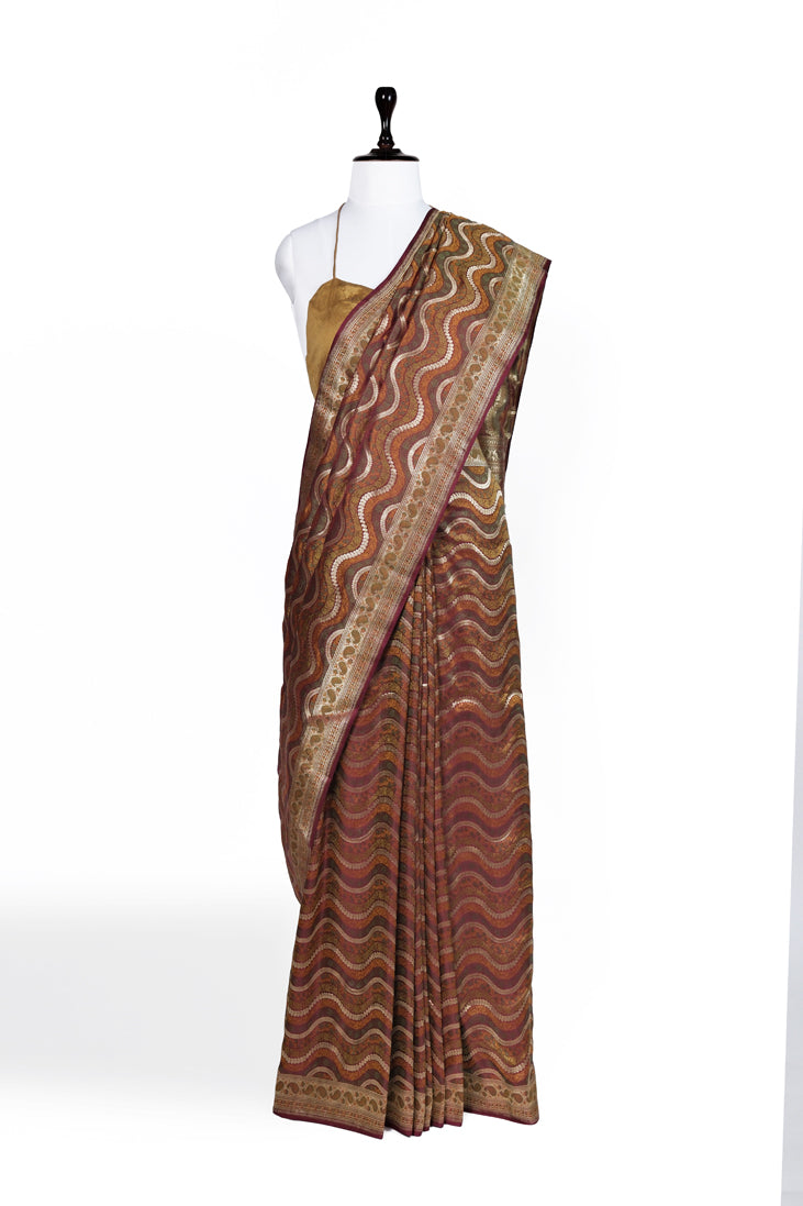 Raag Zari Saree | Handwoven Banarasi Silk Saree with Zari Work