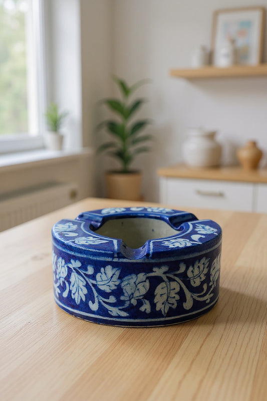 Lotus Grace Ceramic Ashtray – Hand-Painted Home Décor