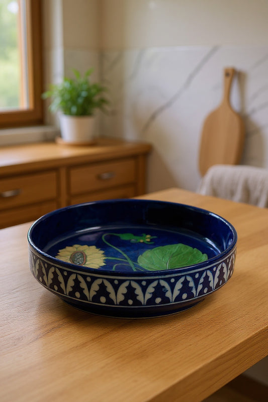 Lotus Serenade Handcrafted Decorative Pasta Plate