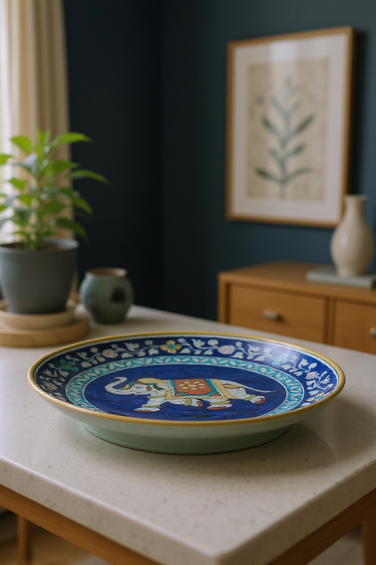 Royal Elephant Parade Handmade Decorative Ceramic Plate