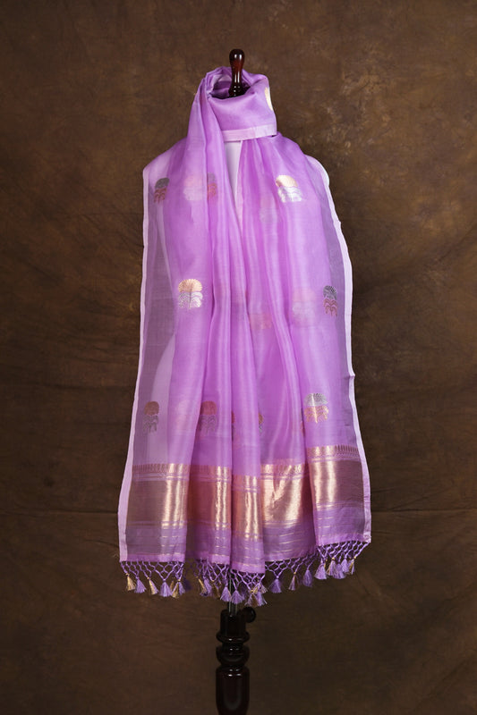 Baingani Noor Dupatta | Handwoven Banarasi Silk Dupatta
