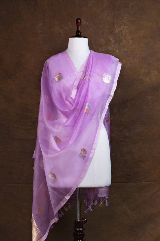 Baingani Noor Dupatta | Handwoven Banarasi Silk Dupatta