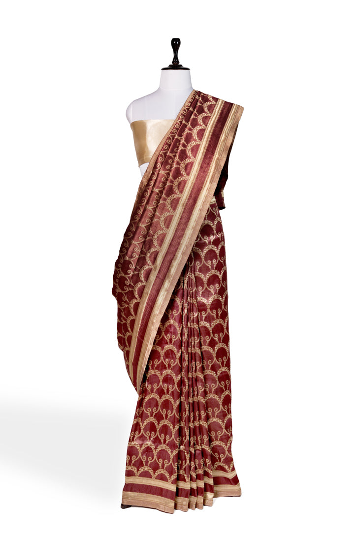 Sindoor Saaz Saree | Handwoven Banarasi Silk Saree
