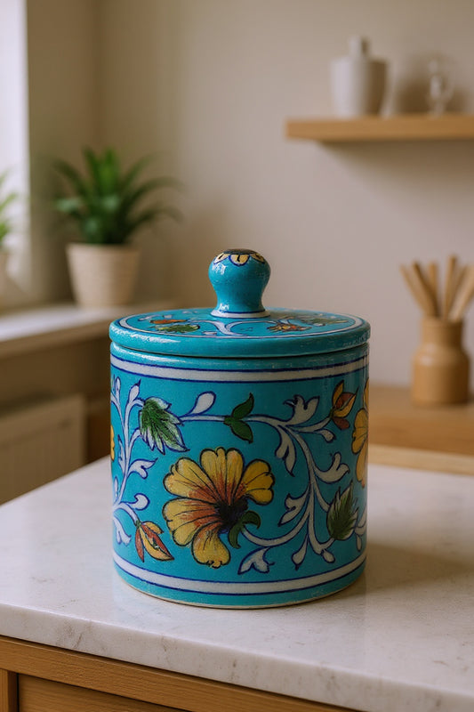 Aqua Garden Artistic Ceramic Storage Jar