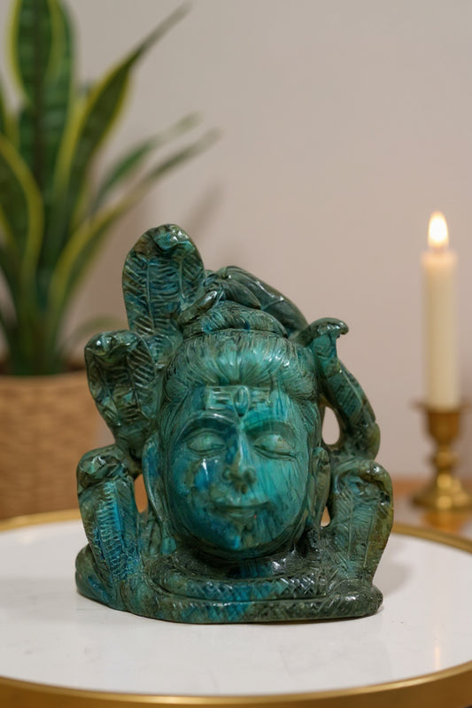 Labradorite Lord Shiva with Naga Figurine – Feng Shui & Energy Décor