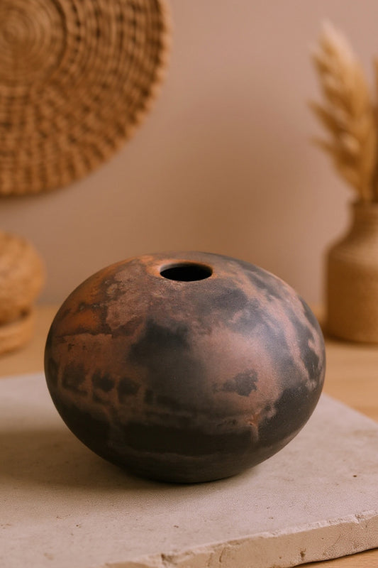 Authentic Ember Halo Terracotta Vase – Handcrafted Earthenware Décor