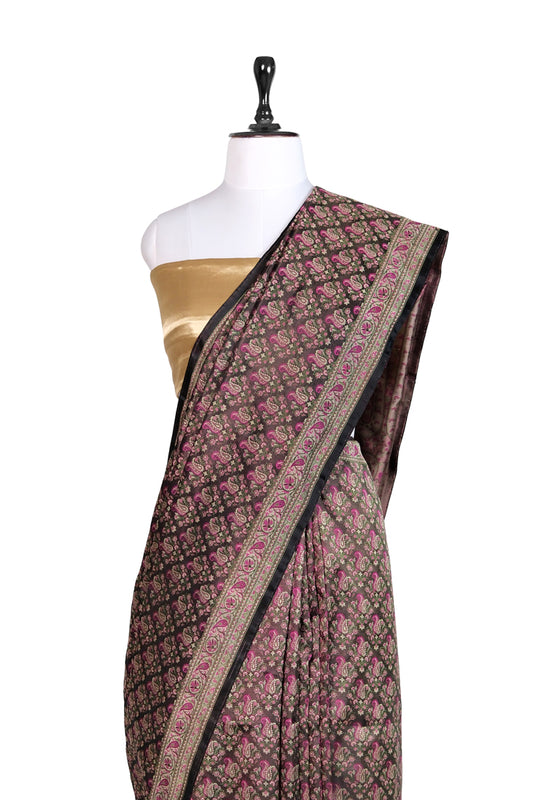 Kaali Mehfil Saree | Handwoven Banarasi Silk Saree