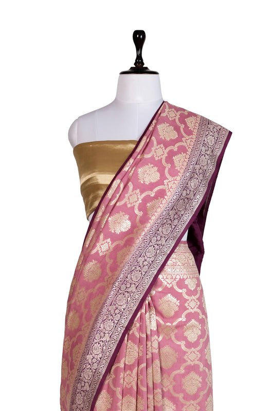 Noor-e-Gulab Saree | Handwoven Banarasi Silk Saree