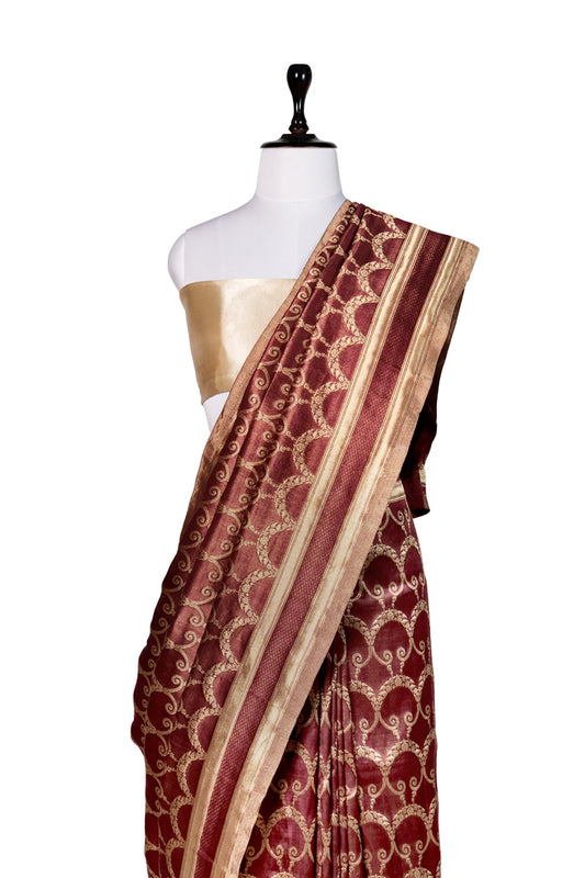 Sindoor Saaz Saree | Handwoven Banarasi Silk Saree