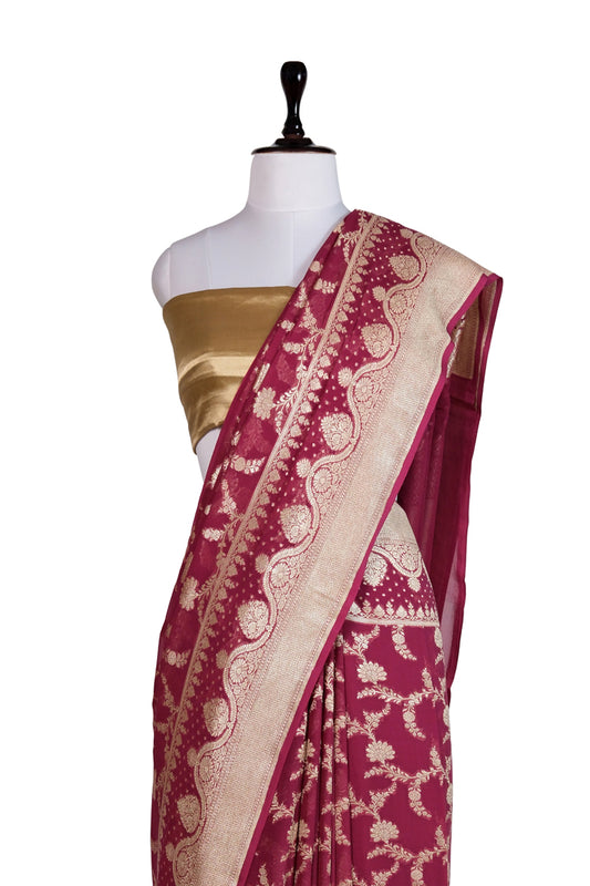 Angoori Shaam Saree | Handwoven Banarasi Silk Saree