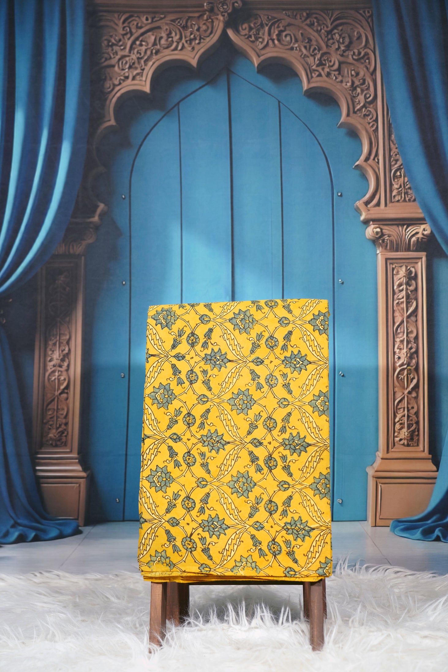 Ajrak Green Mandala Bliss | Handcrafted Ajrak Fabric