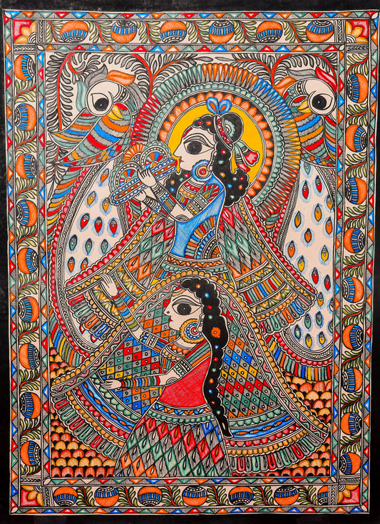 Prem ka Parichay – Romantic Madhubani & Cultural Statement Wall Décor