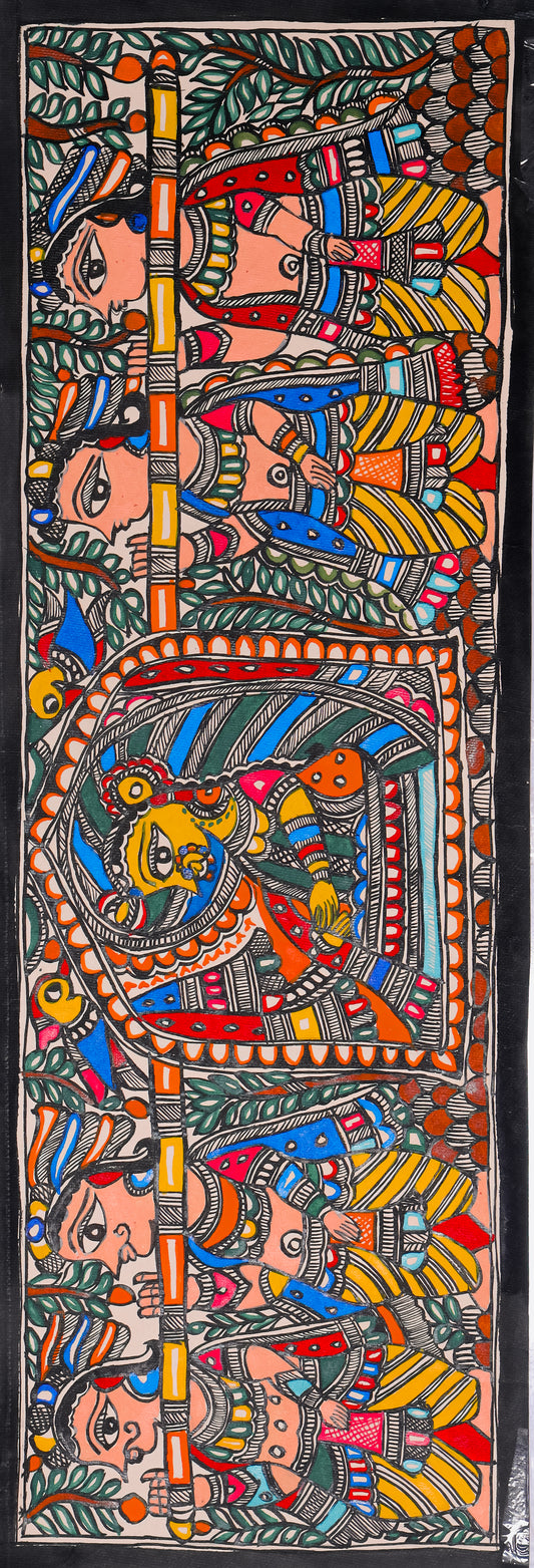 Bidaai Madhubani Painting – Emotional Moment of Wedding Rituals