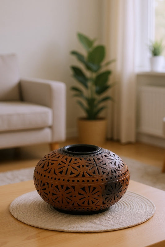 Sunlit Whispers Terracotta Vase – Rustic & Artistic Décor