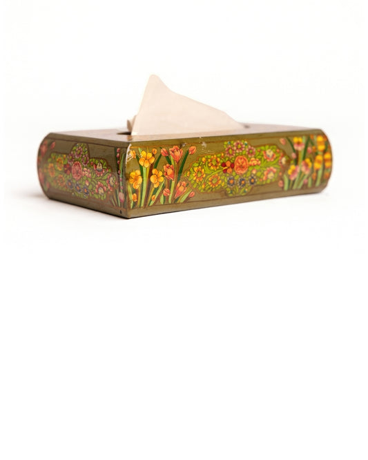 Blossom Tissue Box | Handcrafted Wooden & Floral Tissue Holder