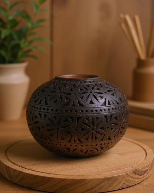 Noor Terracotta Tealight Holder | Handcrafted Decorative Candle Holder