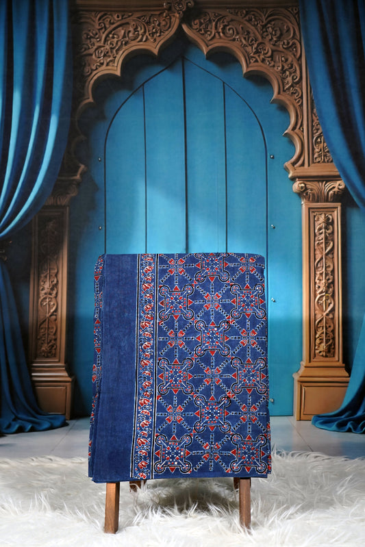 Ajrak Midnight Star | Handcrafted Cotton Fabric
