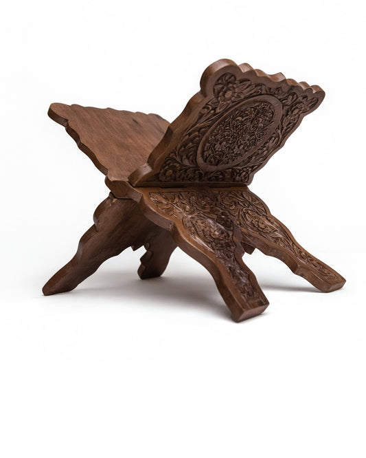 Sacred Rest: Hand-Carved Wooden Book Stand (Rehal)