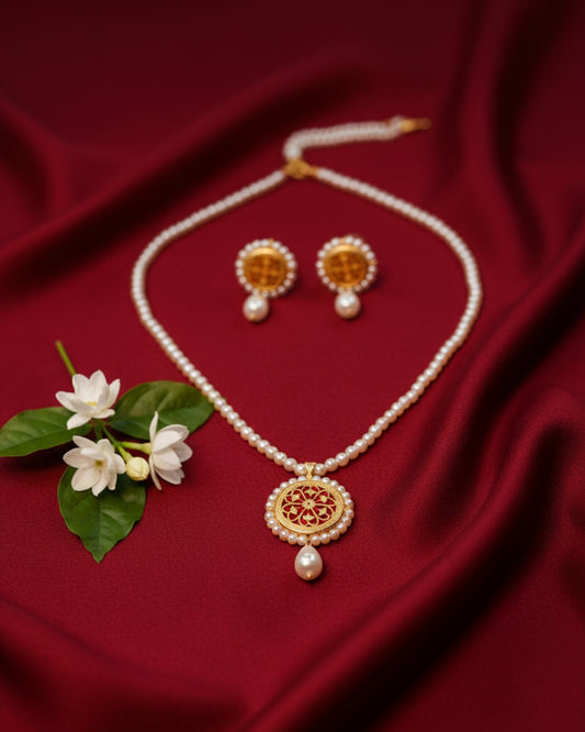 Royal Pearl Blossom Wedding Jewellry Set – Luxurious Design