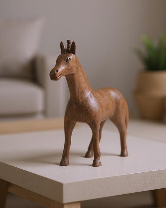 Whisperhoof | Handcrafted Wooden/Metal Animal Figurine for Home Décor