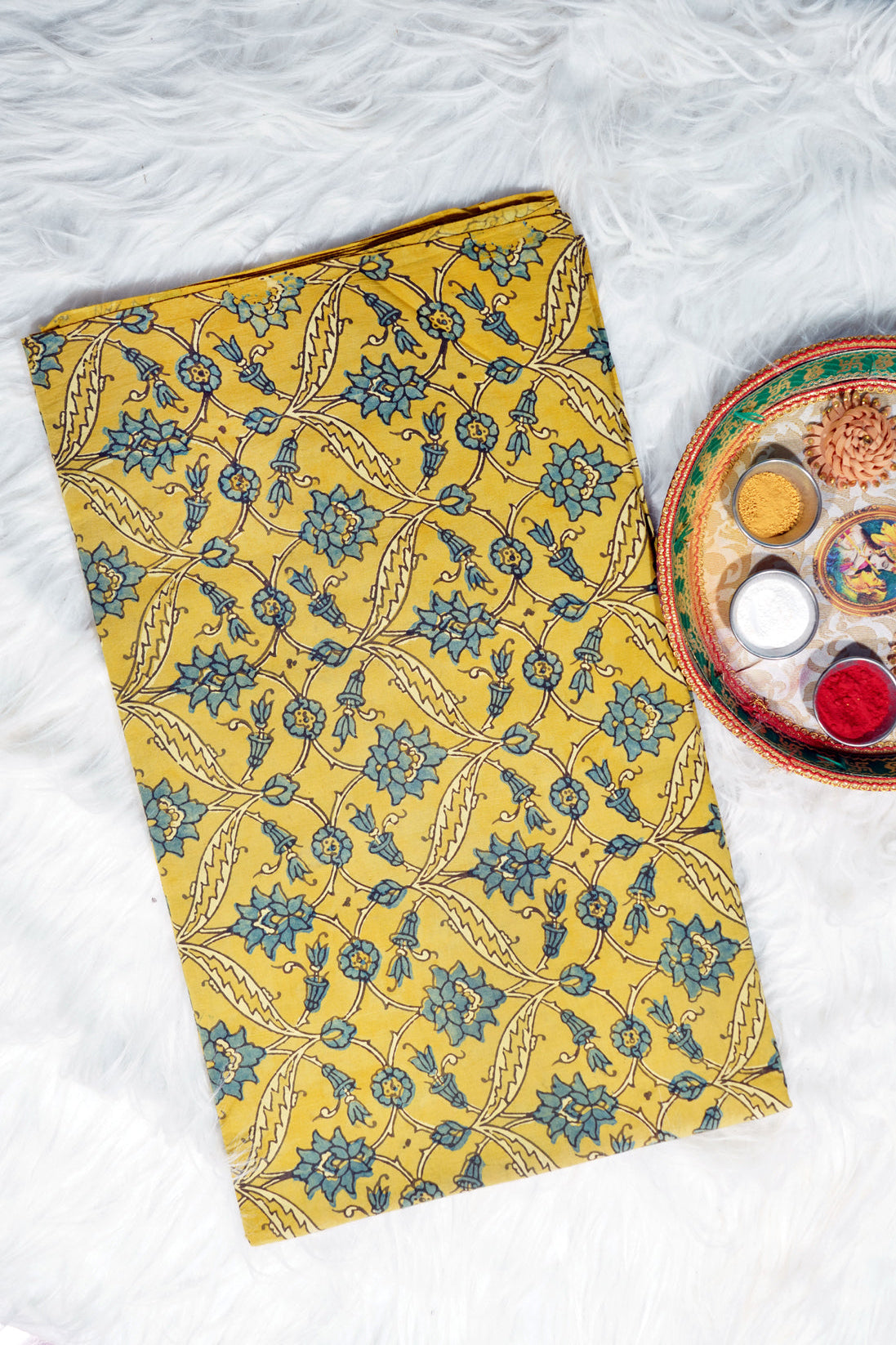 Ajrak Green Mandala Bliss | Handcrafted Ajrak Fabric