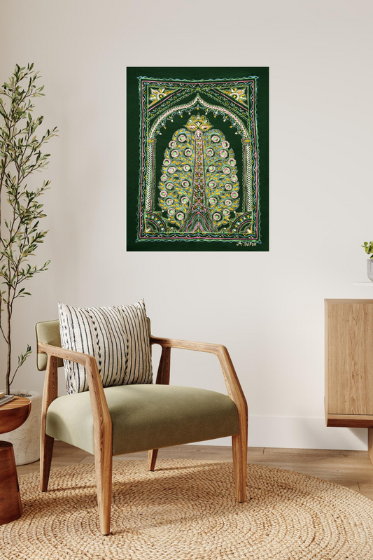 Ethnic Wall Décor – Garden Symphony Madhubani Canvas