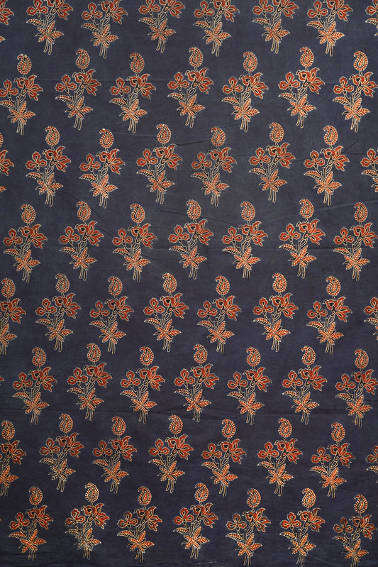 Ajrak Indigo Blossom | Handcrafted Ajrak Fabric