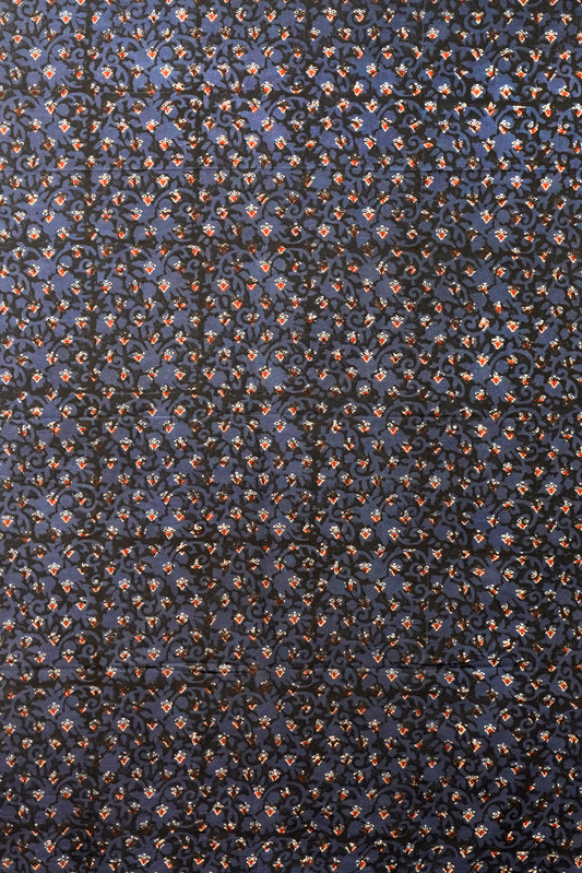 Ajrak Twilight Vine | Handcrafted Ajrak Fabric