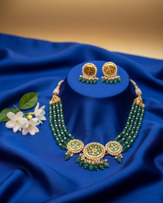 Shahi Baagh Thewa Royal Garden Ethnic Necklace
