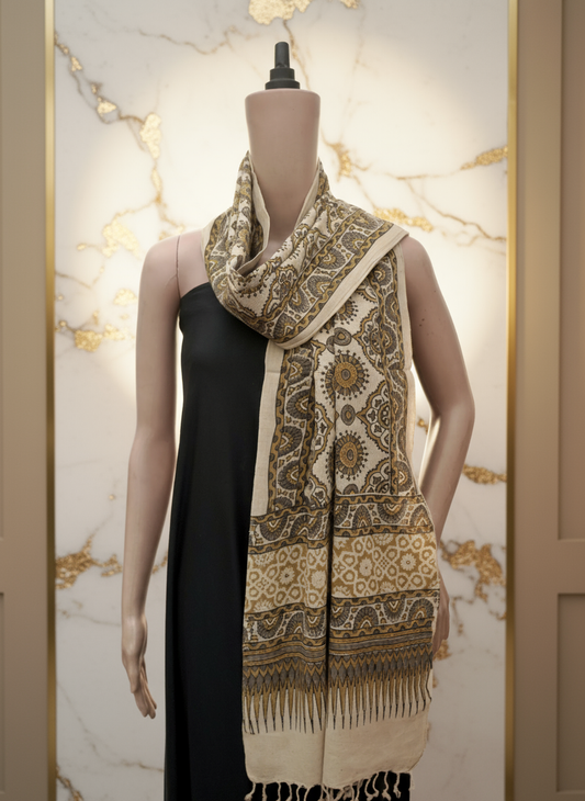 Ajrak Suvarna Rekha | Handwoven Stall