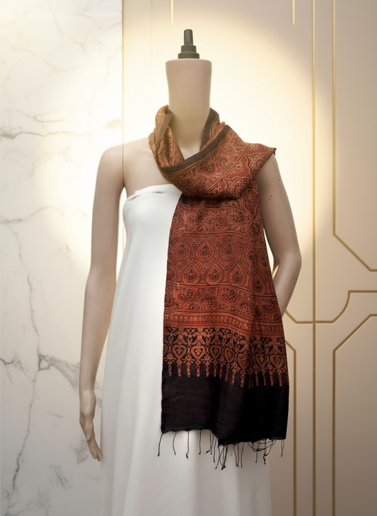 Ajrak Gulab Buta | Handwoven Stall