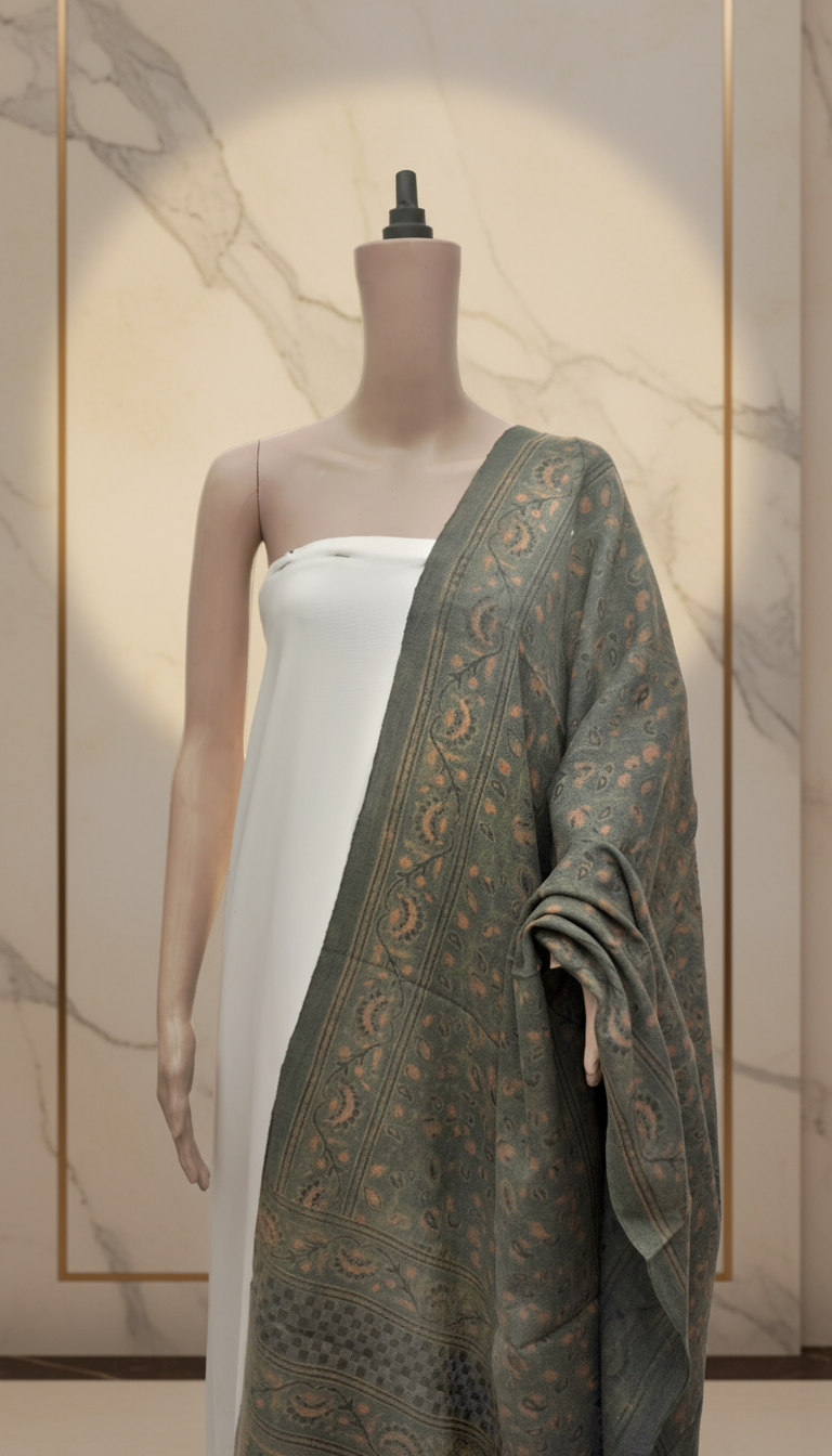 Ajrak Hari Dhvani | Handwoven Dupatta