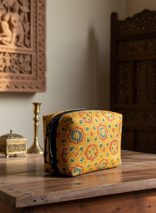 Sitarika – The Autumn Bloom Handloom Travel Pouch