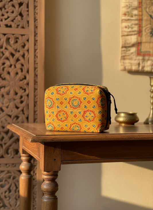 Sitarika – The Autumn Bloom Handloom Travel Pouch