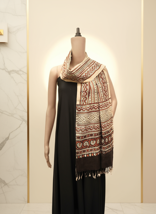 Traditional Ajrak Stall | Handwoven Heritage Fabric