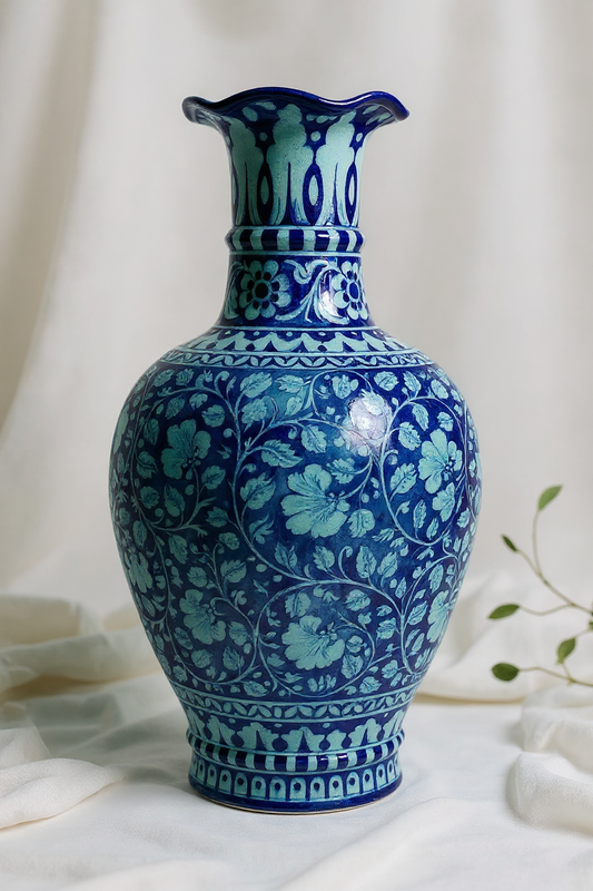 Indigo Bloom Home Decor Floral Vase