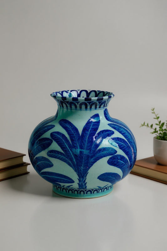 Palm Grove Eco-Friendly Ceramic Matka Vase