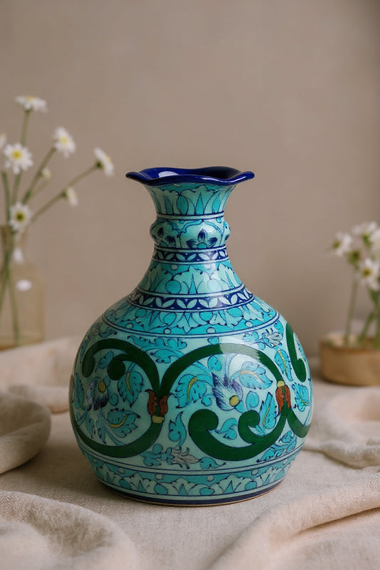 Celestial Bloom Handpainted Decorative Vase