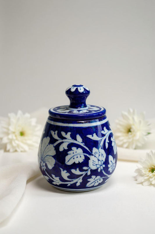 Indigo Grace Jar – Ethnic Handcrafted Blue Pottery Style