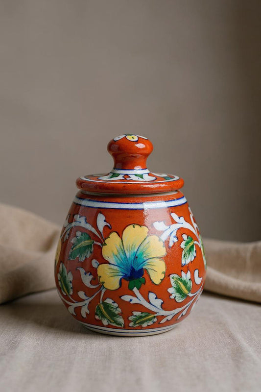 Terracotta Bloom Jar | Handcrafted Decorative Terracotta Jar