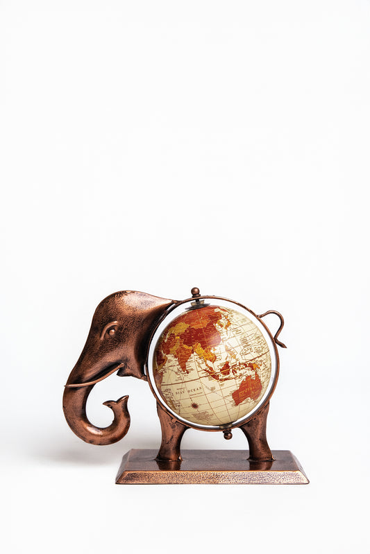 Elephant Globe Stand | Handcrafted Wooden Decorative Stand