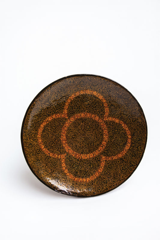 Rust Bloom Plate | Handcrafted Decorative Wooden or Ceramic Plate