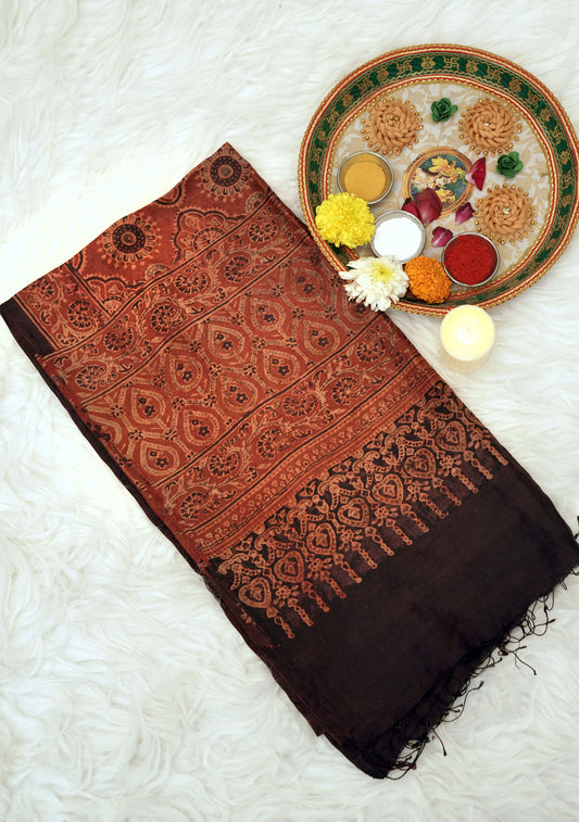 Ajrak Gulab Buta | Handwoven Stall