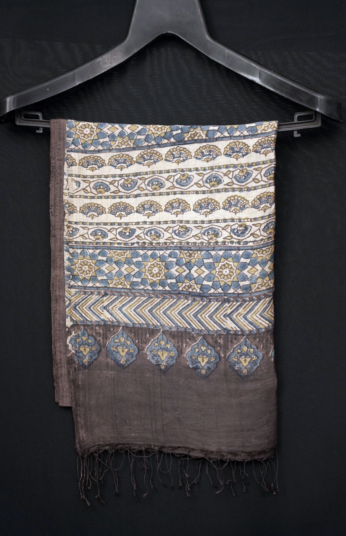 Indigo & Gold Mandala | Premium Ajrak Handwoven Stall