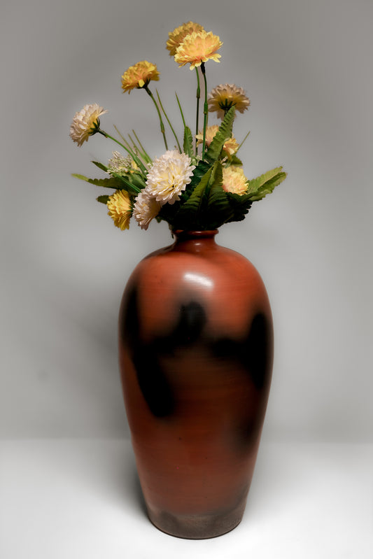 Flame Shadow Terracotta Vase