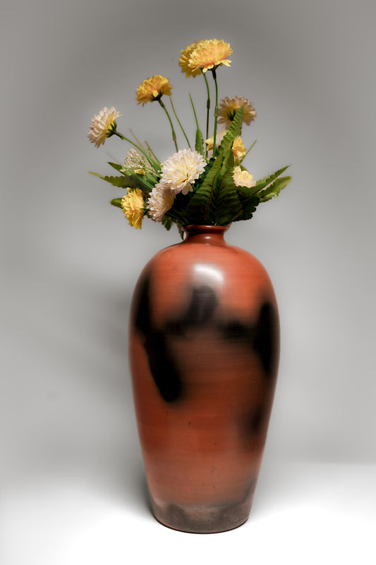 Flame Shadow Terracotta Vase