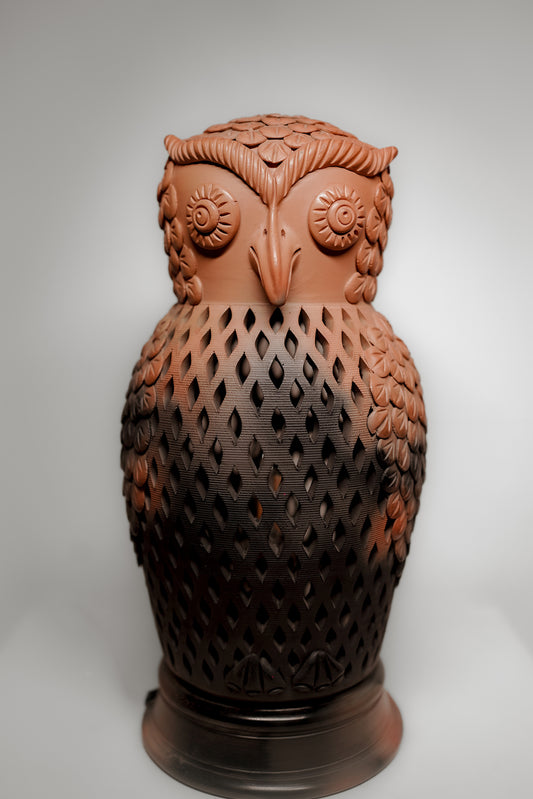 Wise Owl Terracotta Lamp